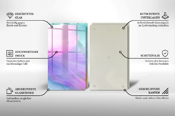 Tampa de parede do fogão a gás Penas em tons pastel