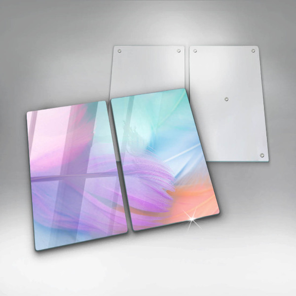 Tampa de parede do fogão a gás Penas em tons pastel