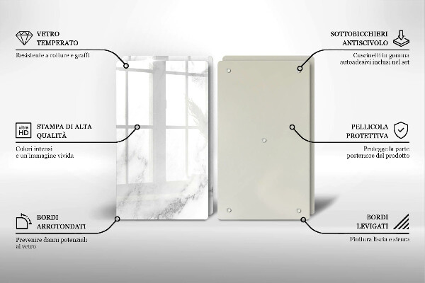 Tampa de parede do fogão a gás Mármore moderno