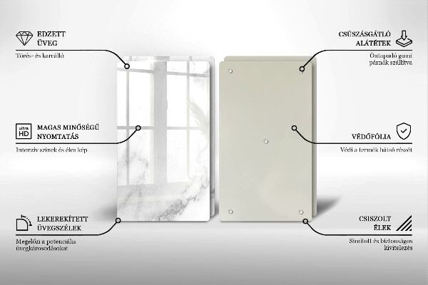 Tampa de parede do fogão a gás Mármore moderno