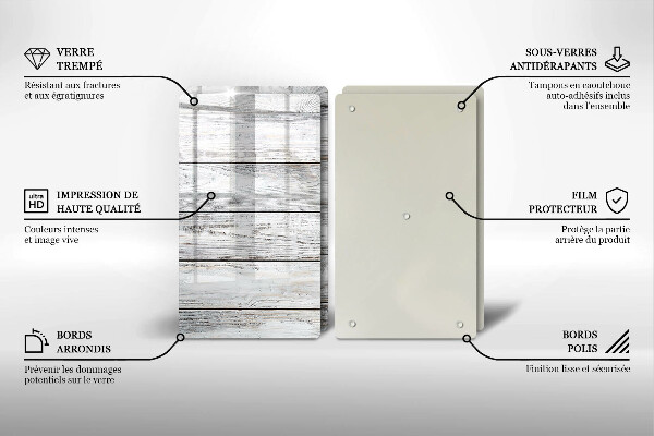 Tampa de parede do fogão a gás Tábuas de madeira claras