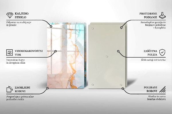 Tampa de parede do fogão a gás Abstração em mármore