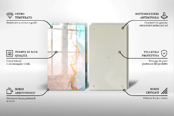 Tampa de parede do fogão a gás Abstração em mármore