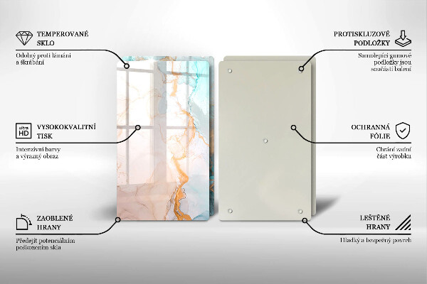 Tampa de parede do fogão a gás Abstração em mármore