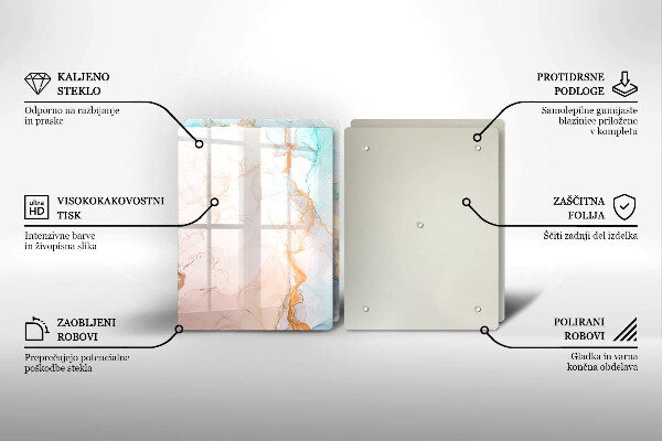 Tampa de parede do fogão a gás Abstração em mármore