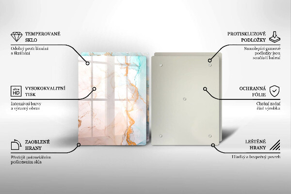 Tampa de parede do fogão a gás Abstração em mármore
