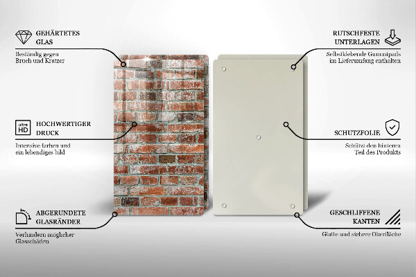 Tampa de parede do fogão a gás Parede de tijolos antigos