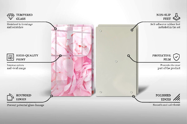 Tampa de parede do fogão a gás Peônias delicadas