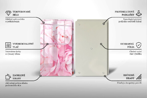 Tampa de parede do fogão a gás Peônias delicadas