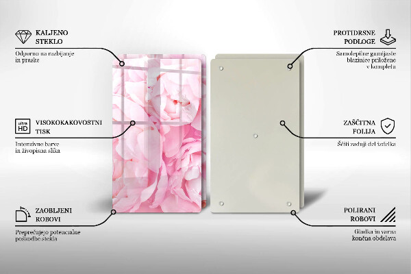 Tampa de parede do fogão a gás Peônias delicadas