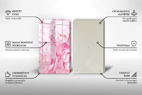 Tampa de parede do fogão a gás Peônias delicadas