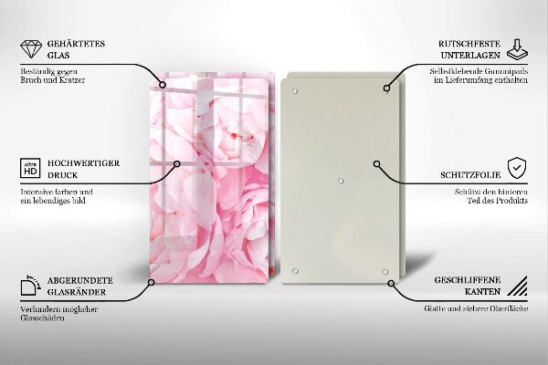 Tampa de parede do fogão a gás Peônias delicadas