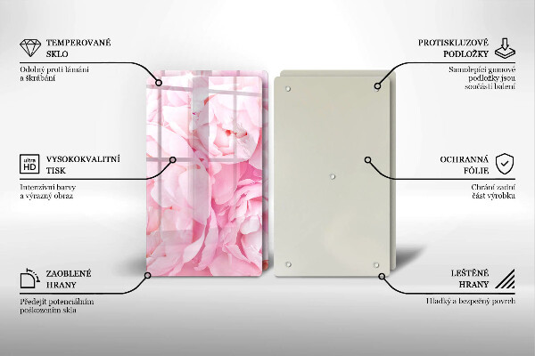 Tampa de parede do fogão a gás Peônias delicadas