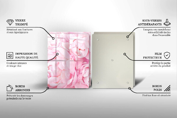 Tampa de parede do fogão a gás Peônias delicadas