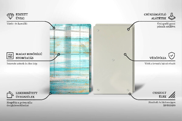 Tampa de parede do fogão a gás Tábuas vintage de madeira