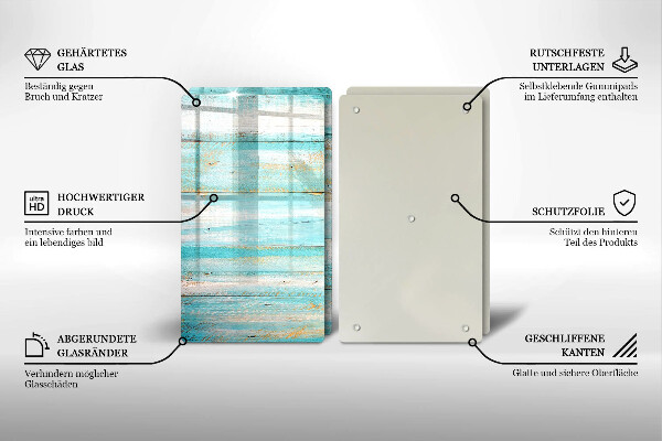 Tampa de parede do fogão a gás Tábuas vintage de madeira