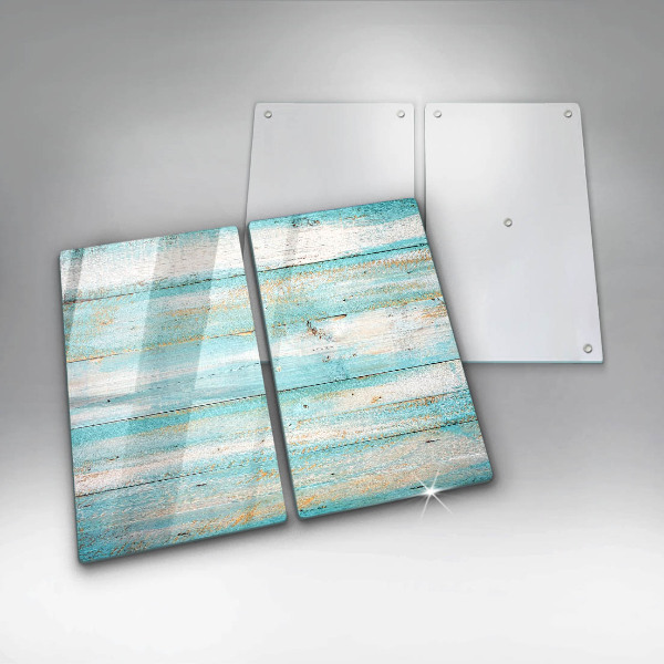 Tampa de parede do fogão a gás Tábuas vintage de madeira