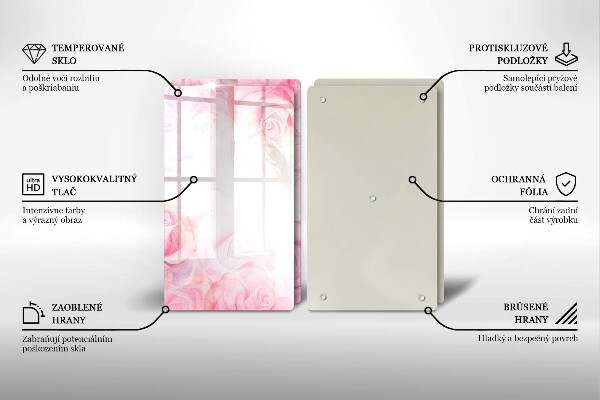 Tampa de parede do fogão a gás Fundo delicadas rosas