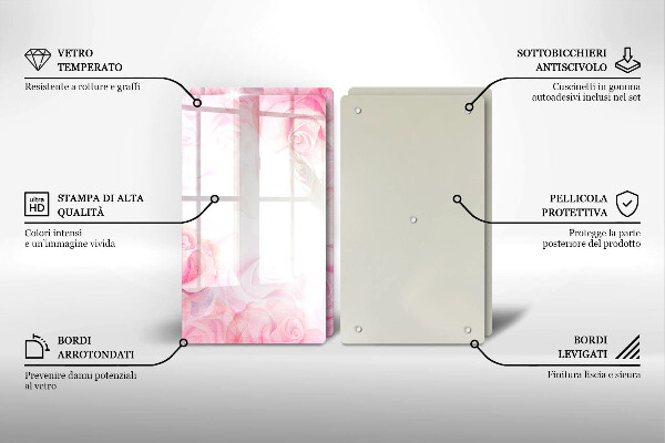 Tampa de parede do fogão a gás Fundo delicadas rosas