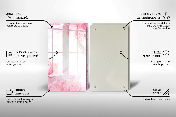 Tampa de parede do fogão a gás Fundo delicadas rosas