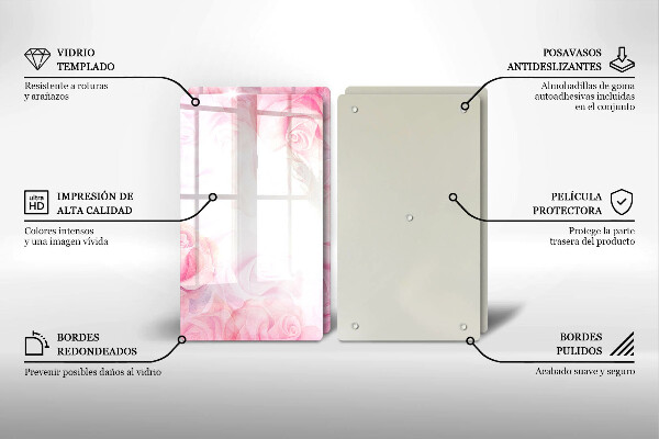 Tampa de parede do fogão a gás Fundo delicadas rosas