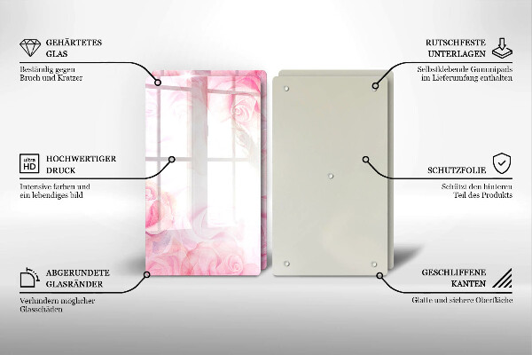 Tampa de parede do fogão a gás Fundo delicadas rosas