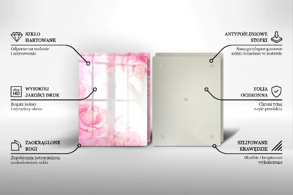 Tampa de parede do fogão a gás Fundo delicadas rosas