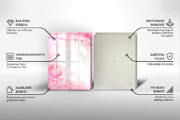 Tampa de parede do fogão a gás Fundo delicadas rosas