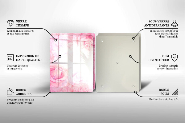 Tampa de parede do fogão a gás Fundo delicadas rosas