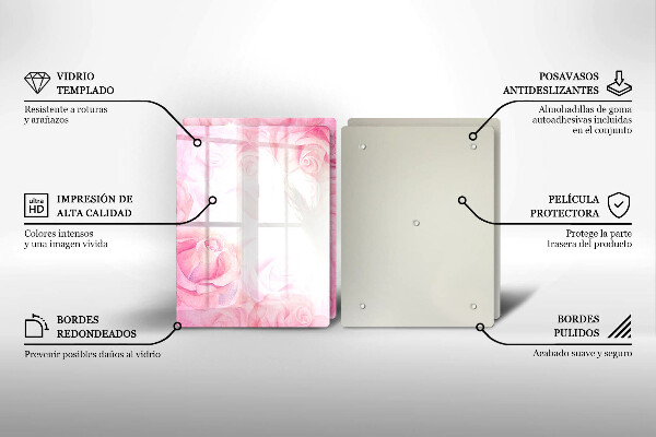 Tampa de parede do fogão a gás Fundo delicadas rosas