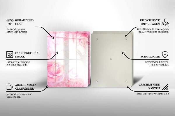 Tampa de parede do fogão a gás Fundo delicadas rosas