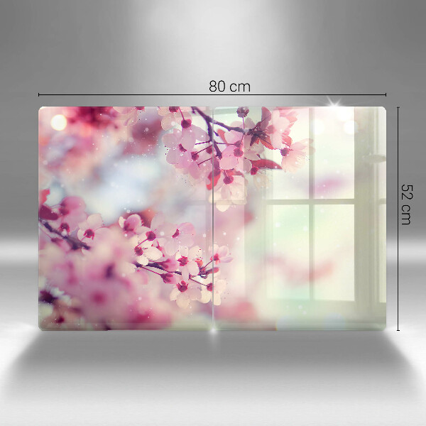 Tampa de parede do fogão a gás Natureza flores de macieira