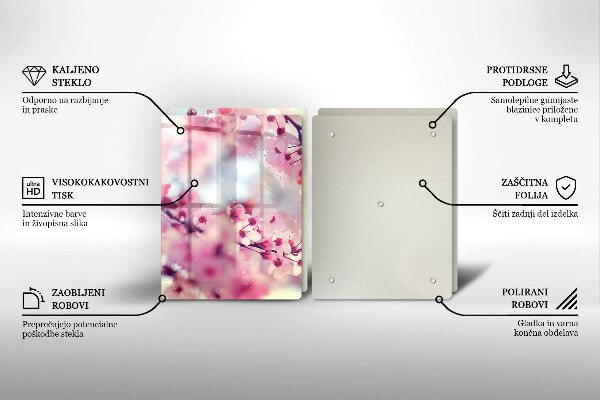 Tampa de parede do fogão a gás Natureza flores de macieira