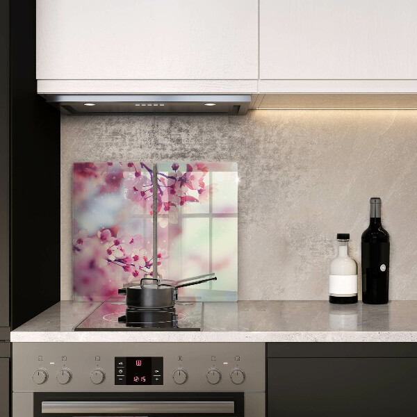 Tampa de parede do fogão a gás Natureza flores de macieira