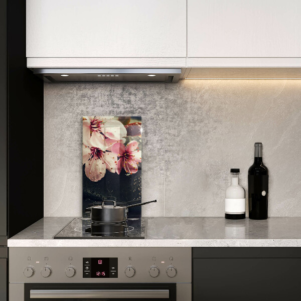Proteção para placa de indução Flores pedras zen