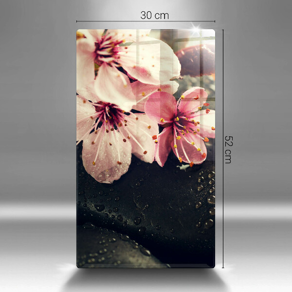 Proteção para placa de indução Flores pedras zen