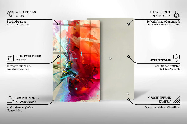 Proteção para placa de indução Abstração pintada