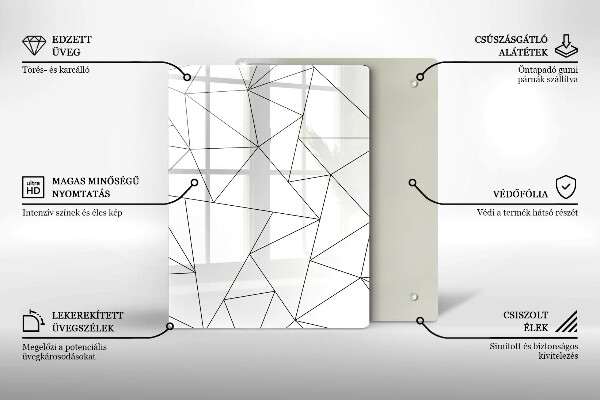 Protetor de bancada Triângulos brancos
