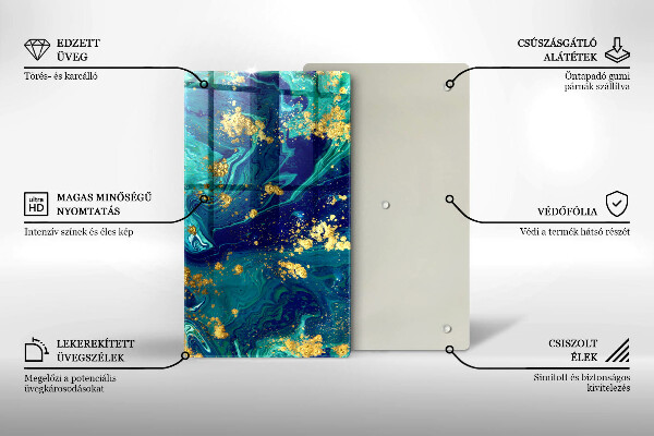 Proteção para placa de indução Abstração com ouro