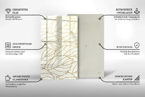 Proteção para placa de indução Padrão de folha de arte de linha