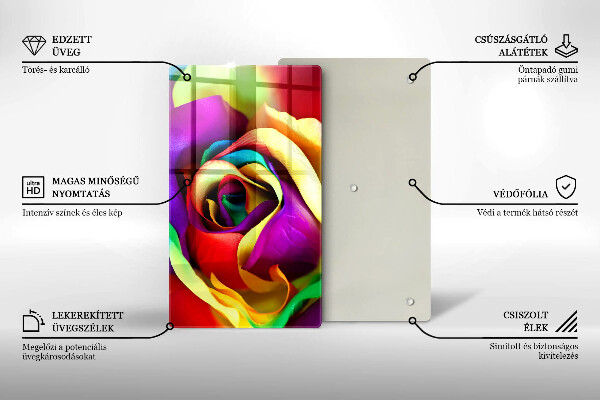 Proteção para placa de indução Pétalas de rosas coloridas