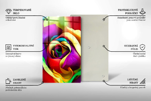 Proteção para placa de indução Pétalas de rosas coloridas