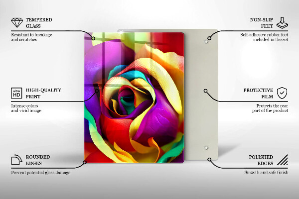 Proteção para placa de indução Pétalas de rosas coloridas