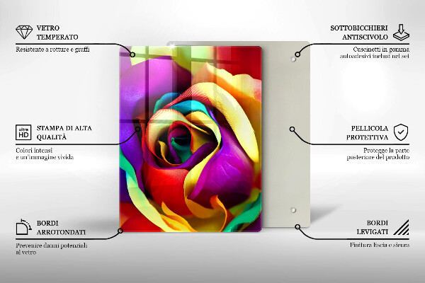Proteção para placa de indução Pétalas de rosas coloridas