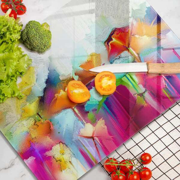 Proteção para placa de indução Flores pintadas com tintas