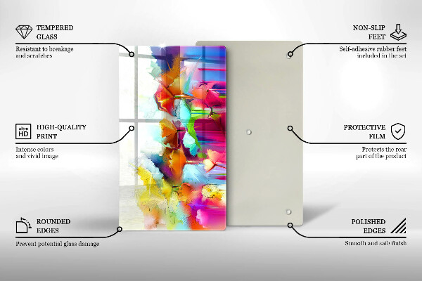 Proteção para placa de indução Flores pintadas com tintas