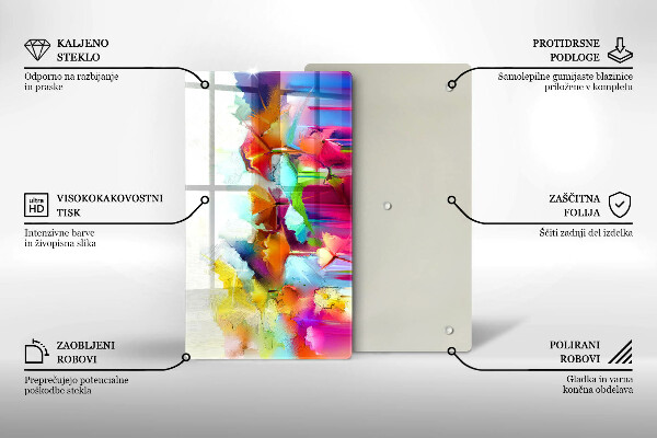 Proteção para placa de indução Flores pintadas com tintas