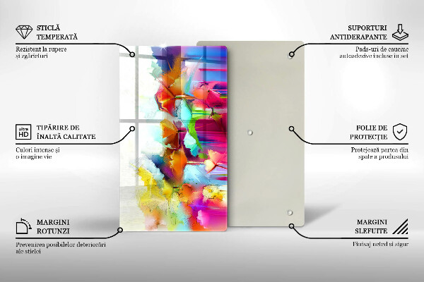 Proteção para placa de indução Flores pintadas com tintas