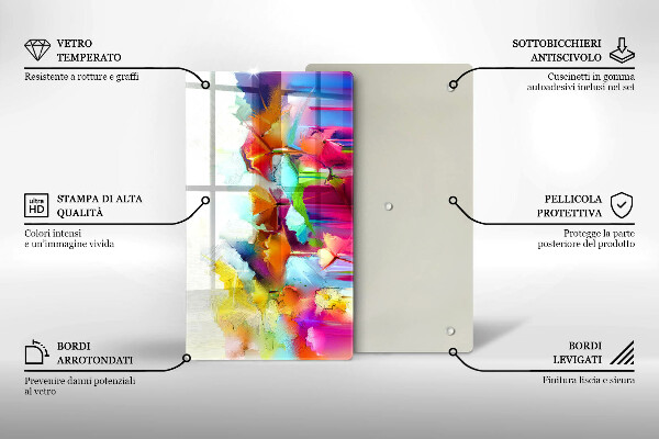 Proteção para placa de indução Flores pintadas com tintas