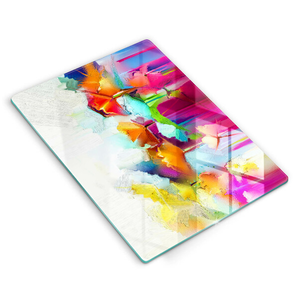 Proteção para placa de indução Flores pintadas com tintas